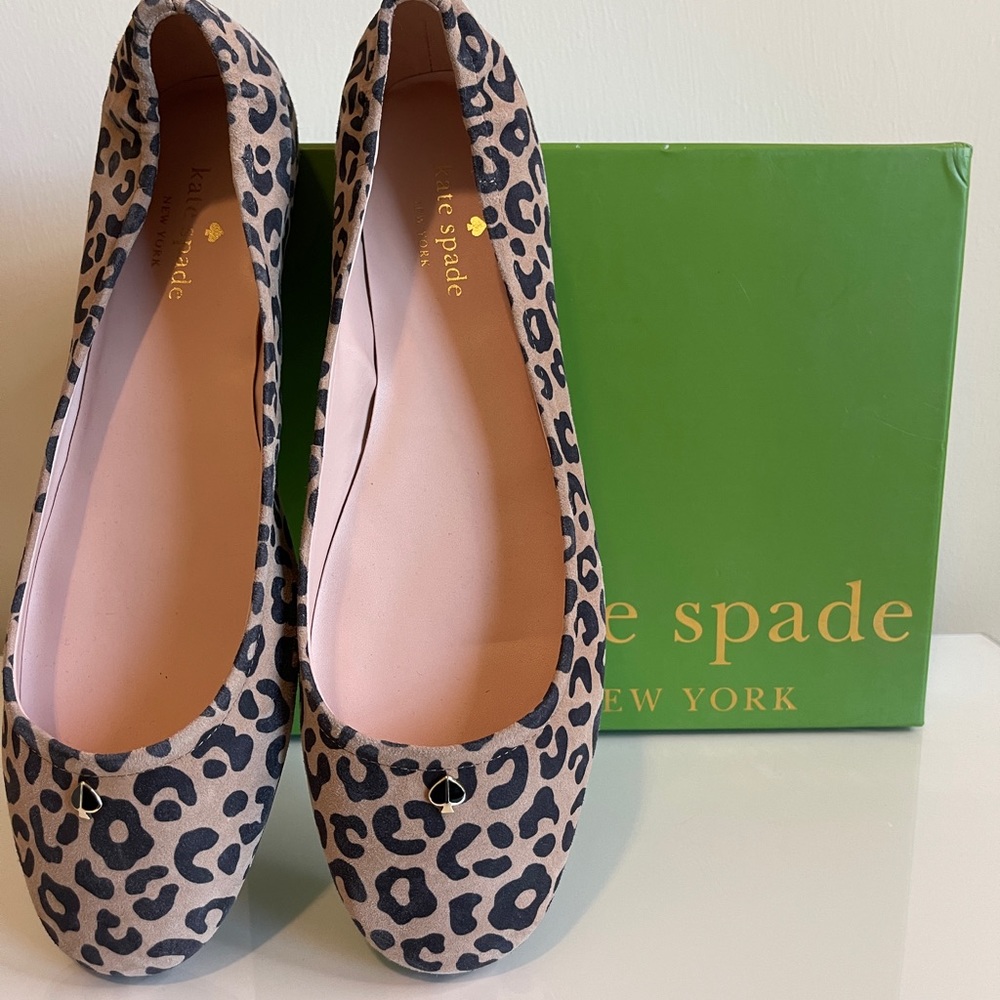 Kate Spade Suede Leopard Print Flats Size 11